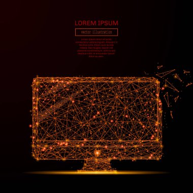 bilgisayar düşük Poli alev kırmızı