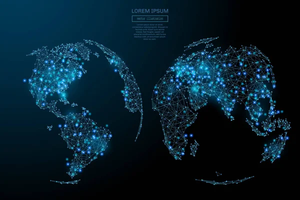 Mapa do mundo Terra baixa poli —  Vetores de Stock