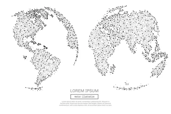 Carte du monde abstraite avec poly bas — Image vectorielle