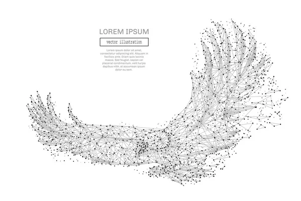 Águia abstrata cinza poligonal — Vetor de Stock