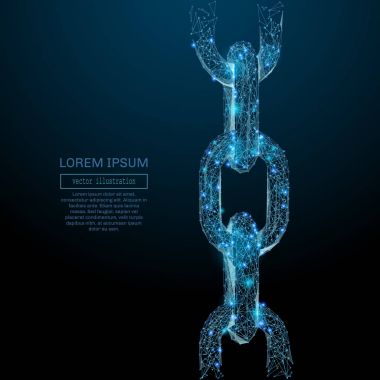 Zincir bağlantılar düşük Poli mavi