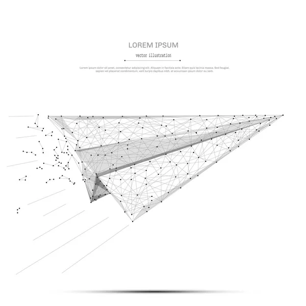 Samolot origami szary — Wektor stockowy