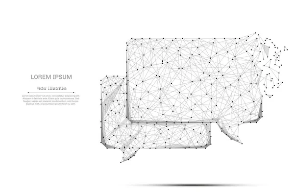 Nuage de dialogue bas gris poly sur blanc — Image vectorielle