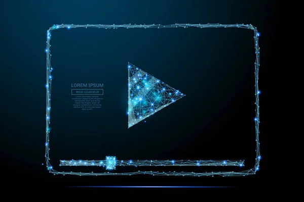 Відео кодек низький полі синій — стоковий вектор