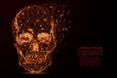 Kafatası düşük Poli alev