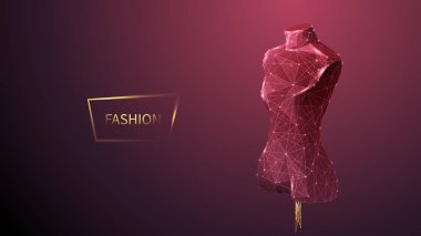 Fashion low poly wireframe vector banner template clipart