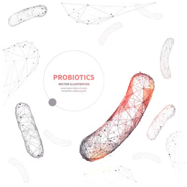 Microscopic abstract isolated bacteria on white background. 