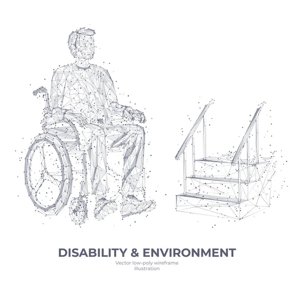Isolated young disabled in wheelchair on white background. — Stockvector