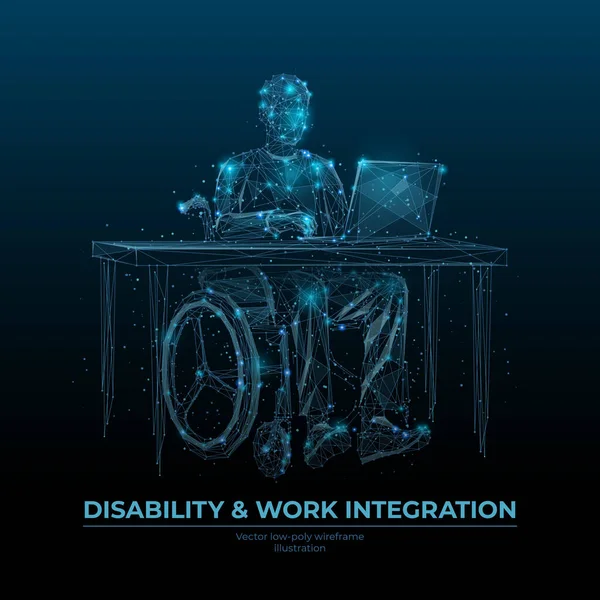 Discapacidad e integración laboral — Vector de stock