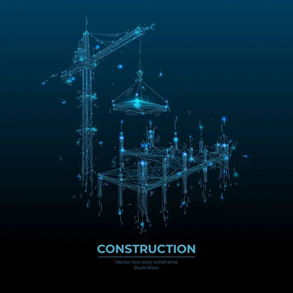 Proceso de construcción digital de polietileno bajo — Vector de stock