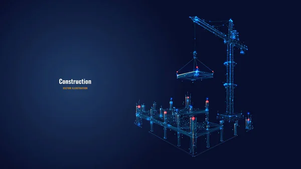 Illustrazione digitale del concetto di costruzione — Vettoriale Stock