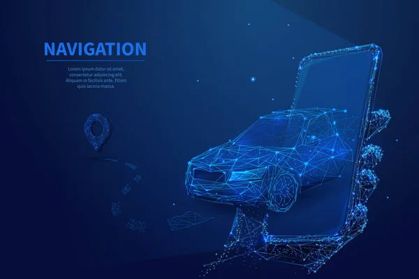 Digitaal veelhoekig concept van navigatie — Stockvector