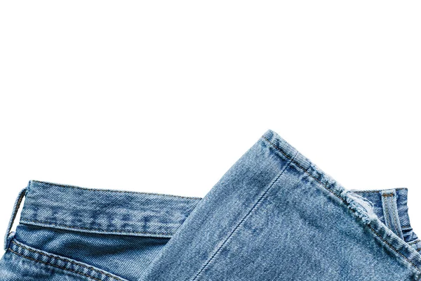 Blaue Jeans auf weißem Hintergrund. — Stockfoto