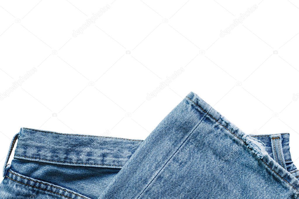 blue jeans on white background.