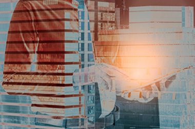 Teknoloji ile işadamı.