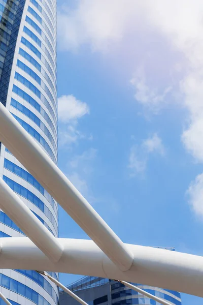 bridges and buildings with sky.