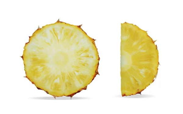 Pineapple cut on white background. — Stock Photo, Image