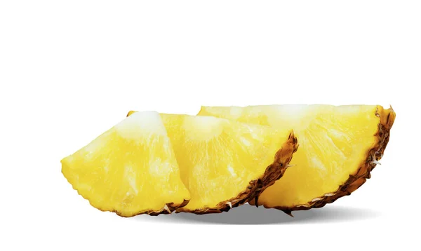 Pineapple Ripe Slices White Background — Stock Photo, Image