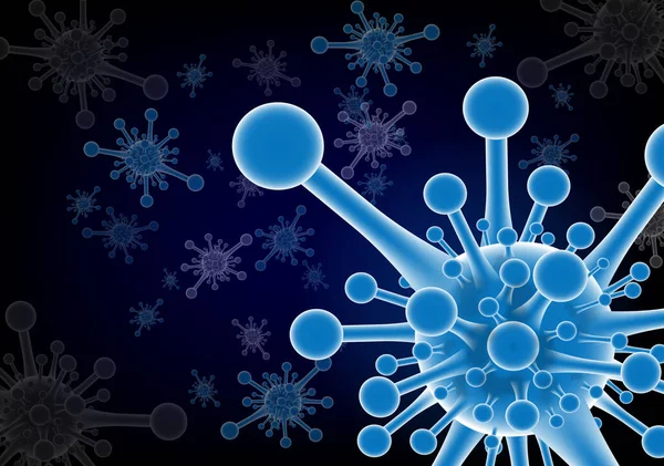 Warna Dari Coronavirus Dengan Berbahaya Pada Latar Belakang Gelap — Stok Foto