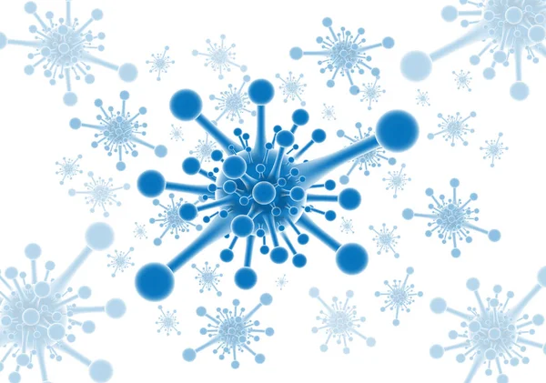 白い背景を持つ体内のコロナウイルス — ストック写真