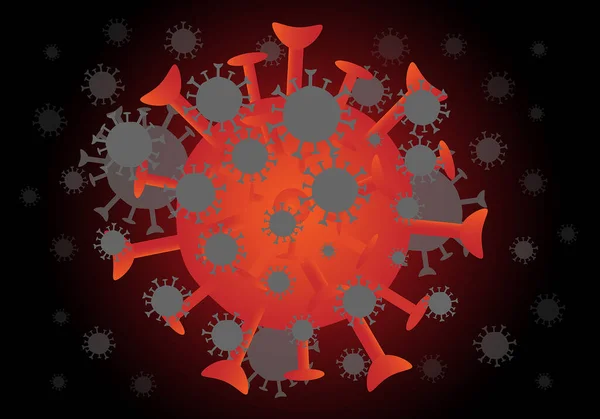 Red Coronavirus Dangerous Black Background — Stock Photo, Image