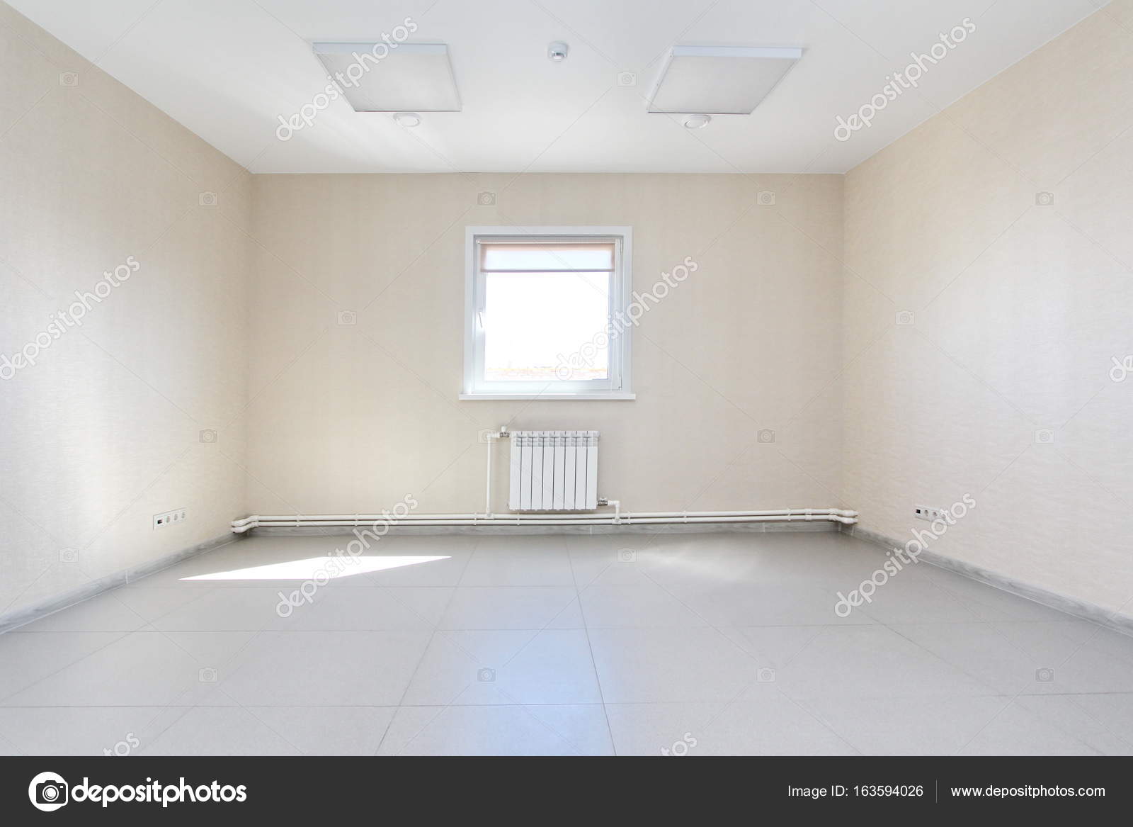 Interior empty office light room with white wallpaper unfurnished in ... Interior empty office light room with white wallpaper unfurnished in ...