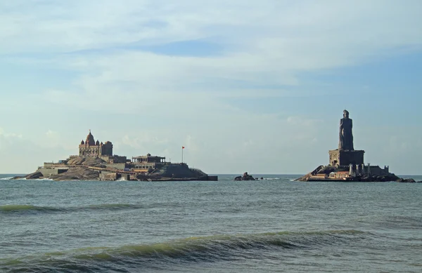 Mémorial Swami Vivekananda Rock et statue Thiruvalluvar Île — Photo