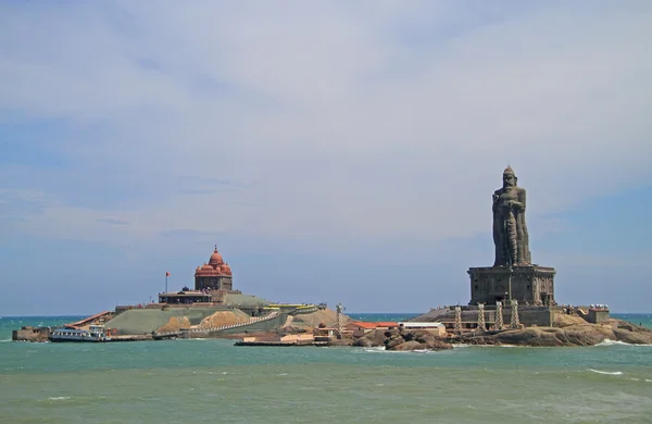 Mémorial Swami Vivekananda Rock et statue Thiruvalluvar Île — Photo