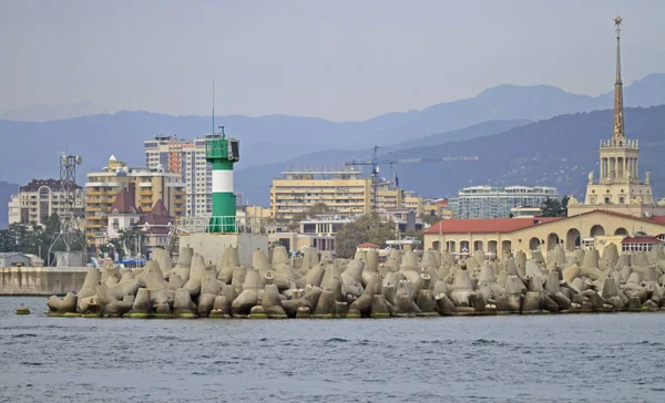 Seaport Soçi, denizden görüntülemek — Stok fotoğraf