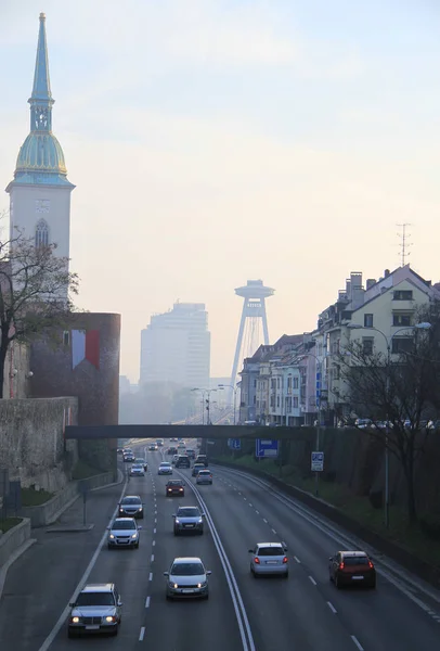 The road motion in Bratislava — Stock Photo, Image