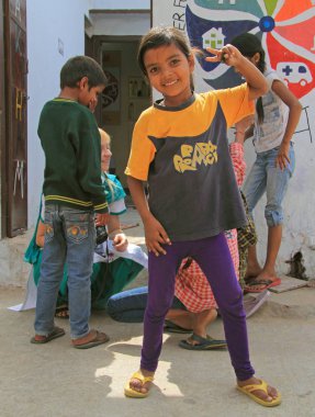 çocuklar için eğitim Jaipur, Hindistan merkezinde ziyaret