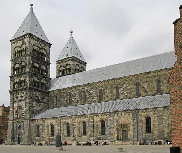 Lund, İsveç eski ortaçağ Katedrali — Stok fotoğraf