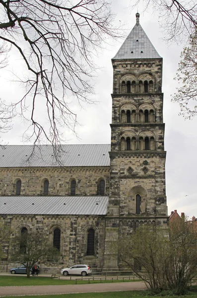 Lund, İsveç eski ortaçağ Katedrali — Stok fotoğraf