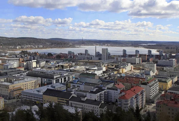 Panorama z vrcholu kopce Harju Jyvaskyla, Finsko — Stock fotografie