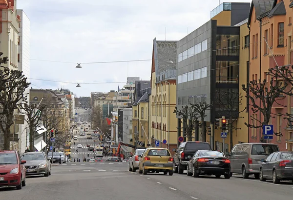 Väg i centrum av Åbo, Finland — Stockfoto
