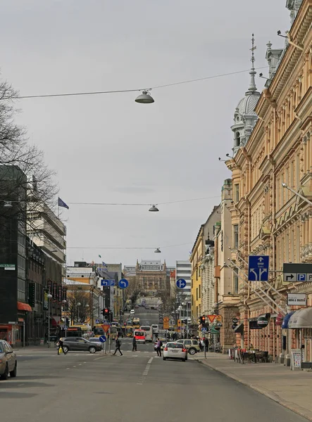 Road in the center of Turku, Finland — Stock Photo, Image