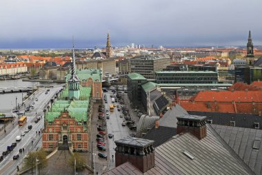 Kopenhag görünümünden kule Christiansborg Sarayı
