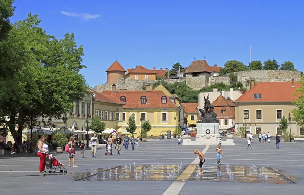 Dobo square, the main square of Eger — Stock Photo, Image