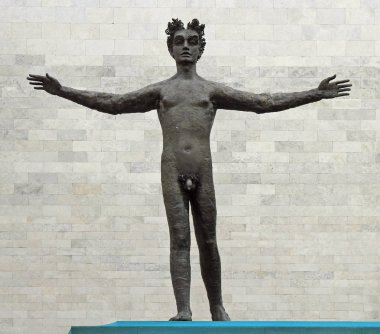 Mykolas Zilinskas gallery Kaunas yakınındaki insan denilen bir heykel. Litvanya