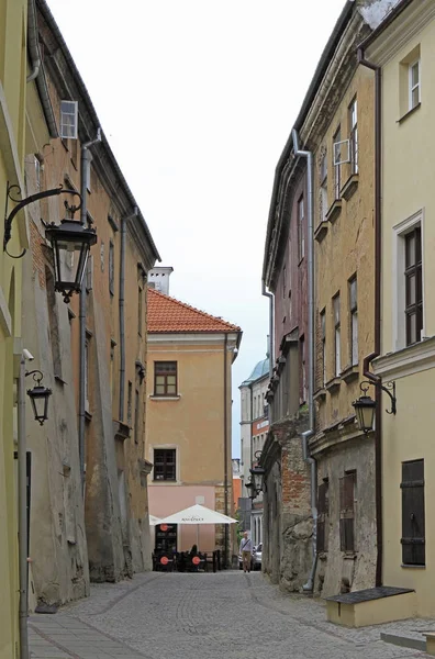 Rua na cidade velha de Lublin, Polônia — Fotografia de Stock