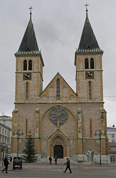 The Cathedral of the Sacred Heart in Sarajevo — Stock Photo, Image