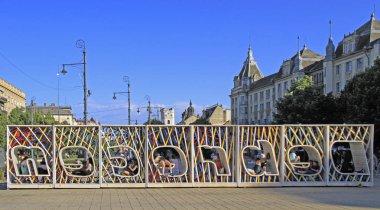 kare Kossuth şehir Debrecen adını montaj harfler
