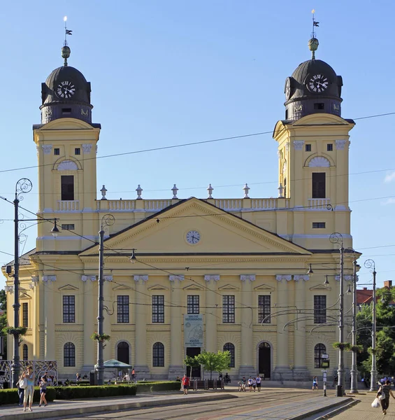 伟大的加尔文教会在德布勒森, 匈牙利 — 图库照片
