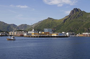 Svolvaer de sahil panoramik görünümü