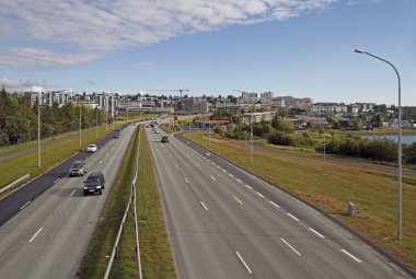 İzlanda 'nın Reykjavik kentinde yol hareketi