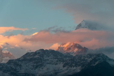 kar dağ güneş ışığı akşam aydınlatma
