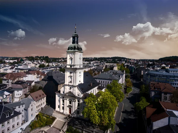 Salvatorkirche Gera chiesa salvatore vista aerea — Foto Stock