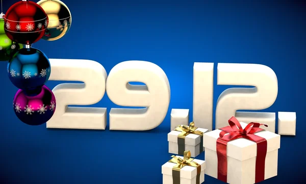29 12 даты календарь подарочная коробка рождественские елки шары 3d иллюстрации — стоковое фото