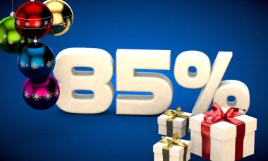 Noel satış yüzde 85'i indirim 3D çizimi