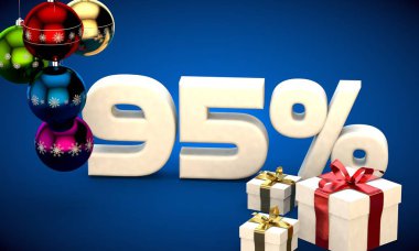 Noel satış yüzde 95'i indirim 3D çizimi